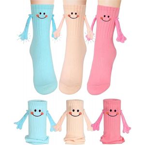 Jgd-3 Paires De Chaussettes Drole, Cadeau Meilleur Ami Magn&eacute;tiques Amusantes Avec Mains Magn&eacute;tiques Mains Dr&ocirc;le Main Dans La Main, Pour Cadeau Pour Les Couples Meilleurs Amis Cadeaux Amusants Pour - Neuf