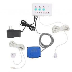 XYONG Kit de detection de fuite d'eau a double sens avec capteur d'alarme, vanne a bille en laiton simple, AC100-240 V (prise americaine) - Neuf