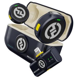 Microphone sans fil Hollyland Lark M2 pour iPhone14 et inf&eacute;rieur, Mini Microphone Magn&eacute;tique, Port&eacute;e de 300 M&egrave;tres, Audio Hi-Fi, R&eacute;duction du Bruit, 30 Heures d'Utilisation, Enregistrement Vid&eacute;o - Neuf