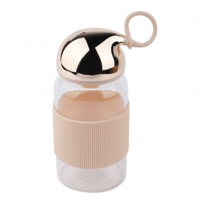 Hjlian Bouteille D'eau Portable En Verre Transparent De 340 Ml Pour Enfants (Champagne Dore) - Neuf