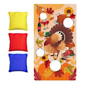Jeu de lancer de drapeaux de cirque de carnaval, jeu de lancer de Thanksgiving, activit&eacute; de f&ecirc;te interactive, jouet d'apprentissage pr&eacute;coce pour tout-petits, 3 sacs de haricots-vin - Neuf