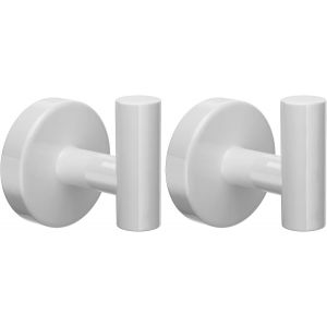 TZF-2 Pi&egrave;ces Crochet Mural de Salle de Bains, Accroche Torchon Cuisine, Accrochet Tableau, Crochets pour Serviettes de Bain SUS 304 Acier Inoxydable Pat&egrave;re Porte Serviettes Cintre (Blanc) - Neuf