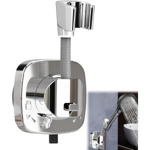 Support de pommeau de douche &agrave; ventouse, support r&eacute;glable &agrave; 360&deg;, remplacement universel, amovible et antirouille, fixation murale sans per&ccedil;age, accessoires de salle de bain - Neuf