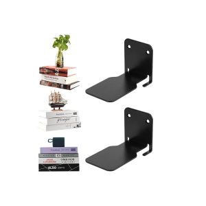 Lot de 2 &eacute;tag&egrave;res murales invisibles flottantes - Pr&eacute;sentoir &agrave; livres en acier inoxydable - Neuf