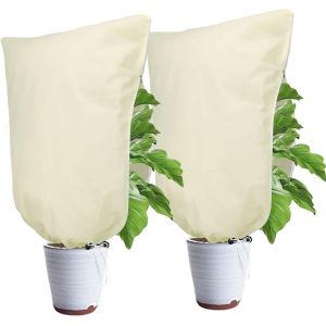 KALANKA-2PCS 100 * 80cm Housses de Protection pour Plantes, 80g/¿ Sac de Protection pour Plantes avec Fermeture éclair et Cordon de Serrage Protection Contre Le Gel Contre Les la Neige (100 * 80cm) - Neuf