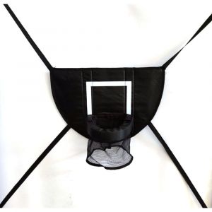 Ensemble De Panier De Basket-Ball Noir Pour Trampoline, Mini Panier De Basket-Ball, Planche D'intérieur Universelle Avec Pompe Et 1 Mini Ballon - Neuf