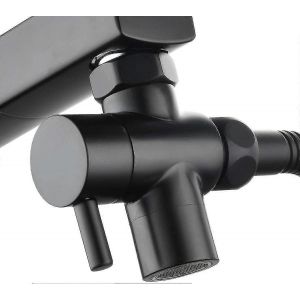 Répartiteur de robinet de robinet de soupape d'évier en laiton,adaptateur de robinet 3 voies soupape de dérivation de robinet,édition noire - Neuf