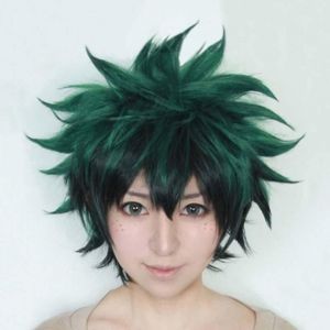 Mon Héros Academia Iida Tianzai Petit Héros Green Valley Deku Bicolore Dégradé Cos Perruque Cosplay Perruque - Neuf