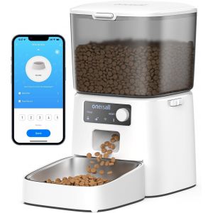 3.5l Distributeur Croquettes Chat Automatique, Wifi Intelligent Mangeoire Automatique Pour Chats, Contrôle App, 1-10 Repas Par Jour, Distributeur De Nourriture (3.5l Wifi Blanc) - Neuf