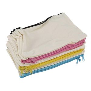 18 Pi&egrave;ces Toile Trousse De Maquillage Polyvalent Trousse &Agrave; Cosm&eacute;tiques Voyage Trousse De Toilette Stylo Pi&egrave;ce De Monnaie Sac Vierge Bricolage - Neuf