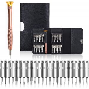 XIXA-Tournevis Précision Mini 25 En 1 Kit De Tournevis Précision Outils De Réparation,Tournevis Outils Set Étui En Cuir Pour Iphone,Portable,Laptop,Montre,Jouets,Lunettes,Bijoux Etc - Neuf