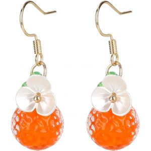 Chenquansarl-Boucles D'oreilles Orange, Boucles D'oreilles Pendantes En Perles De Verre Orange Clous D'oreille En Fruits Faits &Agrave; La Main Bijoux D'&eacute;t&eacute; Mignons V&ecirc;tements Cadeaux Accessoires Pour Femmes - Neuf