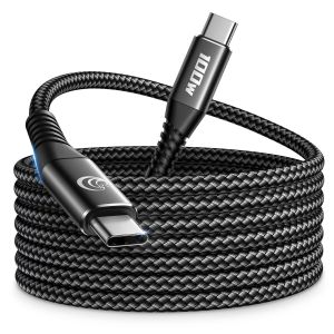 KALANKA-Cable USB C, 3M 100W PD 5A Cable USBC vers USBC Charge Rapide Nylon Tressé Câble Chargeur Type C Cordon USB C pour iPhone 16 15 Plus Pro Max iPad MacBook Air Pro, Samsung Galaxy S25 S24 S23 - Neuf
