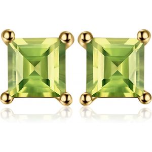 Kal-Boucles D'oreilles Carré Véritable Améthyste Clous D'oreilles Argent 925 - Neuf