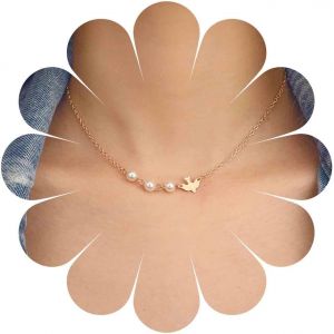 Kal-Or Colombe De La Paix Collier Ras Du Cou Chaîne Perle Pendentif Oiseau Collier Pacifiste Charme Collier Bijoux Cadeau Pour Femmes Et Filles - Neuf