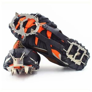 Crampons En Acier Inoxydable À 18 Dents Pour La Neige Et La Glace - Couvre-Chaussures Durables Et Légers Pour La Randonnée, L'escalade Et La Pêche Sur Glace - Neuf