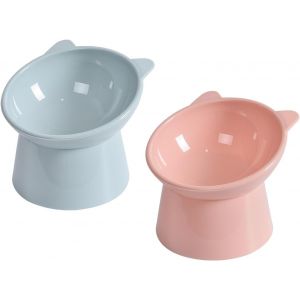 Yemaesre-2 Pièces Gamelle Chat Surélevée, Bol Chat Bol Chien Pour Nourriture & Eau, Bol De Nourriture Pour Chat, Utilisé Pour Contenir De La Nourriture Et De L'eau - Neuf