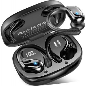 Ecouteurs Bluetooth sans Fil Sport, 75Hrs Écouteurs Bluetooth 5.4 avec Stéréo HiFi 3D, 4 ENC Réduction de Bruit Mic Oreillette sans Fil USB-C Charge, Étanches IP7 Casque Running LED pour Android/iOS - Neuf