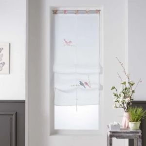 Store Voilage - Liberty - Oiseaux - 60 X 160 Cm - 100% Polyester - Finition &Agrave; Passant - Neuf