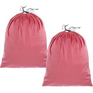 Sjzg-Lot De 2 Sacs &Agrave; Poussi&egrave;re Pour Sacs &Agrave; Main, 49 X 60,2 Cm, En Coton Avec Cordon De Serrage, Sacs De Rangement Pour Sacs &Agrave; Main, Chaussures, Bottes, Rangement Quotidien De Voyage, Rose - Neuf