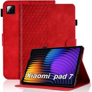 LORANKA-&Eacute;tui pour Xiaomi Pad 7/7 Pro 11,2 pouces 2024 en cuir PU Premium &agrave; rabat Folio Coque intelligente avec fonction mise en veille/marche automatique Support de visionnage multi-angle pour tablet - Neuf