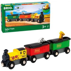 ERYI-World - 33722 - Train Safari - Pour Circuit De Train En Bois - Action De Jeu Sans Pile - Système D'Attache Aimantée - Jouet Pour Garçons Et Filles Dès 3 Ans Multicolore - Neuf