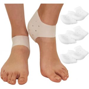 Semelles De Protection Pour Fasciite Plantaire - Talonnettes En Gel De Silicone, 3 Paires De Protège-Talons Pour Douleurs Aux Pieds - 2 Mm (Blanc) - Neuf