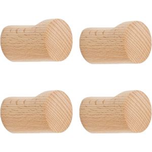 Crochets muraux en bois, lot de 4, mode simple et robuste - Neuf