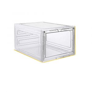 Lot De 6 Boîtes De Rangement À Chaussures Transparentes, Épaisses Et Résistantes, Avec Porte Magnétique, Empilables En Plastique, Blanches - Neuf