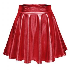 Femmes Laser Mini Pu Jupe En Cuir Taille Haute Soirée Danse Jupes Holographiques Brillantes Harajuku Gothique Métallique Jupe Plissée. - Neuf
