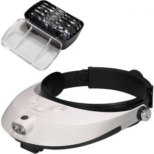 KAL-Lysignal Loupe De Tête Avec Lampe À Lampe Led Loupe À Lunette De Loupe Pour Réparation, Bijouterie, Couture, Artisanat, Circuit De Surveillance - Neuf