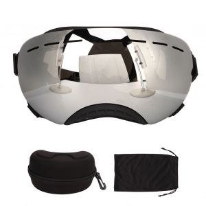 Lunettes De Soleil Pour Chien, Monture Noire, Protection Uv, Vent, Poussiere, Boucle, Sangle Reglable, Lunettes Pour Animaux De Compagnie Pour Chiens De Taille Moyenne Ou Grande, Verres Argentes - Neuf
