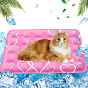 Tapis Rafraîchissant Pour Chien Et Chat,Coussin Rafraichissant Pour Chien Injection D'eau,Coussin Auto-Refroidissant,Pour Les Chaudes Journées D'été,40 X 50 Cm,M,Coeur Rose - Neuf