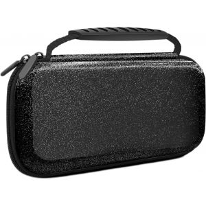 Eryi-Glitzer Pochette De Transport Compatible Avec Nintendo Switch & Switch Oled, Etui Rigide En Eva Con Zippée Pour Accessoires, Housse De Rangement Protection Pour Switch Cadeaux Filles, Noir - Neuf