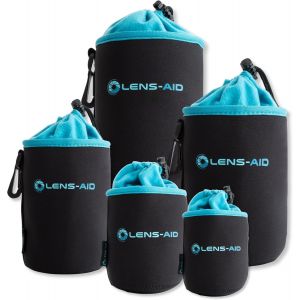 Housse Pour Objectifs D`Appareil Photo En N&eacute;opr&egrave;ne Avec Doublure En Polaire : Etui, Poche Pour Prot&eacute;ger Objectifs Avec Cordon[Z867] - Neuf