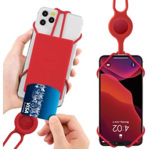 Maa-Laniere Tour De Cou De Telephone Portable En Silicone, Cordon Collier Taille Universelle Pour Smartphone Iphone 11 Pro Max Xr Xs Max X 8 7 Plus Samsung Galaxy S10 S9 S8 Note 9 Pixel Huawei- Rouge - Neuf
