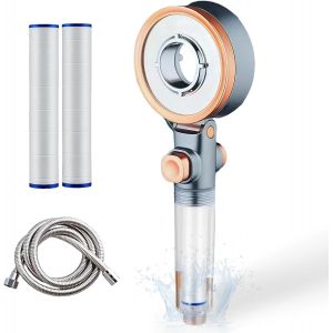 YEMAESRE-Pomme De Douche Anti Calcaire Avec Filtre, 3 Types De Jet, Tuyau De 1,5 M, 2 Éléments Filtrants, Chromé, Moderne, Économique, Inclut Tuyau De 1,5 M Et 2 Filtres - Neuf