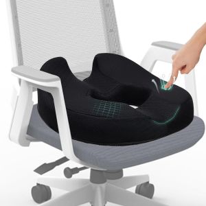 YEMAESRE-Coussin De Siège Orthopédique Pour Hémorroïdes Et Coccyx, Anneau De Siège En Forme De Beignet Pour Voiture, Canapé, Bureau Et Fauteuil Roulant, Noir 15,5 * 17,5 * 5,5 Pouces - Neuf