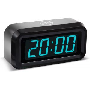 r&eacute;veil num&eacute;rique,R&eacute;veil Matin R&eacute;veil &agrave; Pile 3 Niveaux de luminosit&eacute; r&eacute;glable, 12/24 Heures, Sieste, Grand &eacute;cran LED de 1,2 Pouces &agrave; c&ocirc;t&eacute; de l'horloge de la Chambre - Neuf