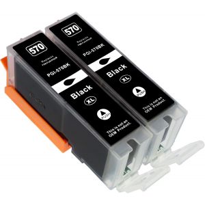 Lot De 2 Cartouches D'Encre De Rechange Compatibles Canon Pgi-570X/Noir Pgi 570 - Neuf