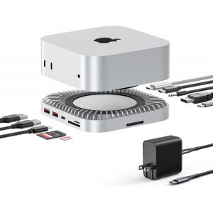 Station D'Accueil Et Support Mac Mini M4 40G Avec Bo&icirc;tier Ssd Nvme 8T,2 Ports Usb-A 3.2 10 Gbit/S,Usb-C 3.2 10 Gbit/S,Sd/Tf 4.0,65 W De Puissance,8 K Dp,Audio 3,5 Mm &iquest; Accessoires Et Hub - Neuf