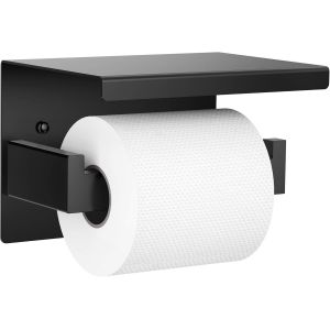 Porte Papier Toilette, Support Papier Toilette Mural, Sus304 Acier Inoxydable Porte Rouleau Toilette, Installation Avec Vis Ou 3 M Auto-Adh&eacute;sif, Noir - Neuf