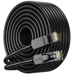 C&acirc;ble Ethernet Cat 6 30M, C&acirc;ble Internet Haute Vitesse 10Gbps, Cordon De Raccordement Lan Rj45 Noir, C&acirc;ble Ethernet Long Pour Jeux, Ordinateur, T&eacute;l&eacute;vision, Routeur, Modem, Bornier - Neuf