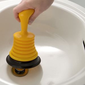 18x12cm, Jaune, Déboucheur d'évier à ventouse avec grand soufflet d'aspiration Déboucheur d'évier puissant Déboucheur d'évier de cuisine pour salle de bain Évier de cuisine Baignoire - Neuf