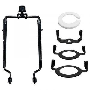 7 Pouces Abat-Jour Harpe Support Réglable Lampe Harpe Kit E14,E26,E27 Adaptateur De Base De Lumière Corne Noire Fra - Neuf