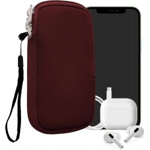 KAL-Housse Universelle Smartphone - Pochette De Protection 16,5 X 8,9 Cm Pour Téléphone Portable L - 6,5"" En Néoprène Bordeaux Violet - Neuf