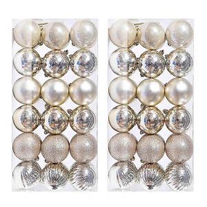 72PCS Arbre de No&euml;l Boules de 3 cm de haut, &agrave; l'Int&eacute;rieur D&eacute;corations de no&euml;l pour la Maison de Parti, Compatible avec des d&eacute;corations de No&euml;l, Boules de No&euml;l - Neuf