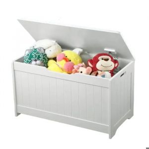 Ginger Home &iquest; Coffre &Agrave; Jouets Enfant 2-En-1 Avec Banc, Couvercle Soft-Close, Bois Mdf, Blanc, 80,2&times;40&times;44,5 Cm - Neuf