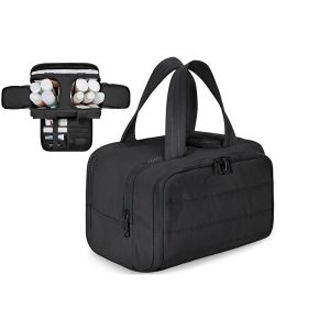 Grande trousse de toilette de voyage avec double ouverture et poches lat&eacute;rales pour les cosm&eacute;tiques et les produits essentiels. - Neuf