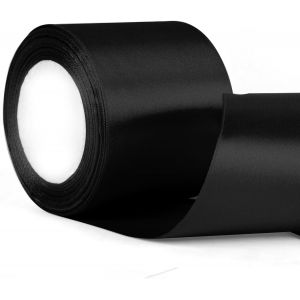 Ruban De Satin Noir De 75 Mm D'&eacute;paisseur Pour D&eacute;coration De Mariage Et Loisirs Cr&eacute;atifs - Neuf